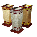 Wooden and Metal Trash Bin for Lobby (YW0062)